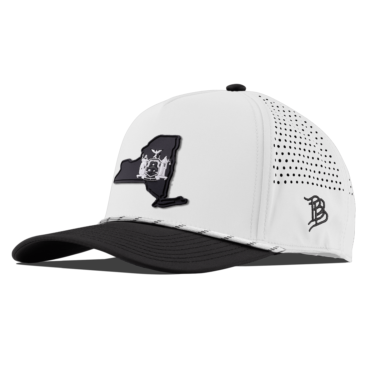 New York Vintage Curved 5 Panel Rope White/Black