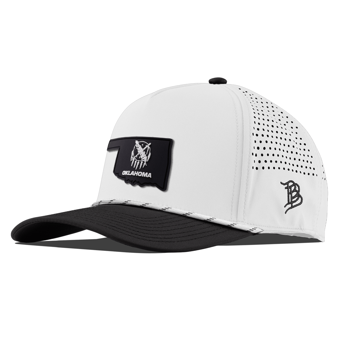 Oklahoma Vintage Curved 5 Panel Rope White/Black