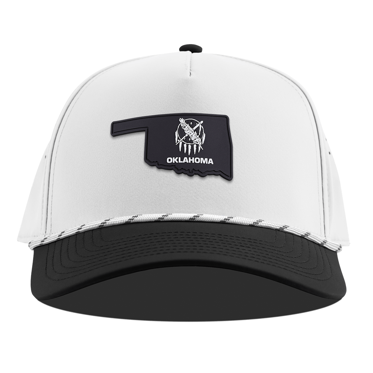 Oklahoma Vintage Curved 5 Panel Rope White/Black