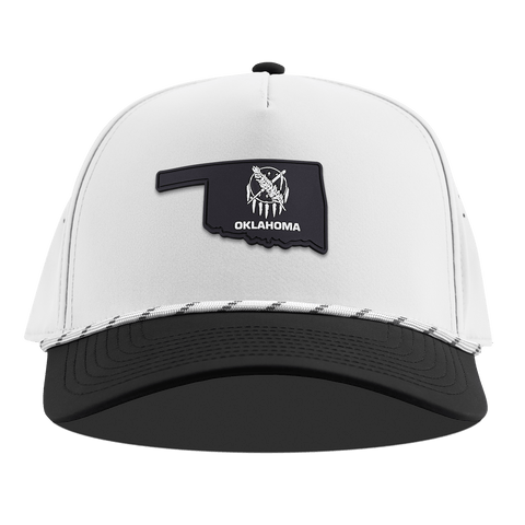 Oklahoma Vintage Curved 5 Panel Rope White/Black