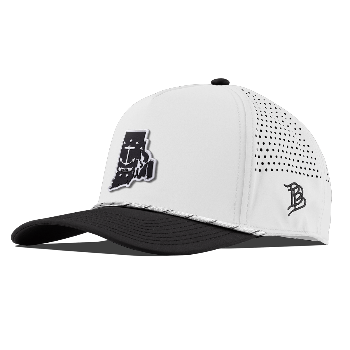 Rhode Island Vintage Curved 5 Panel Rope White/Black