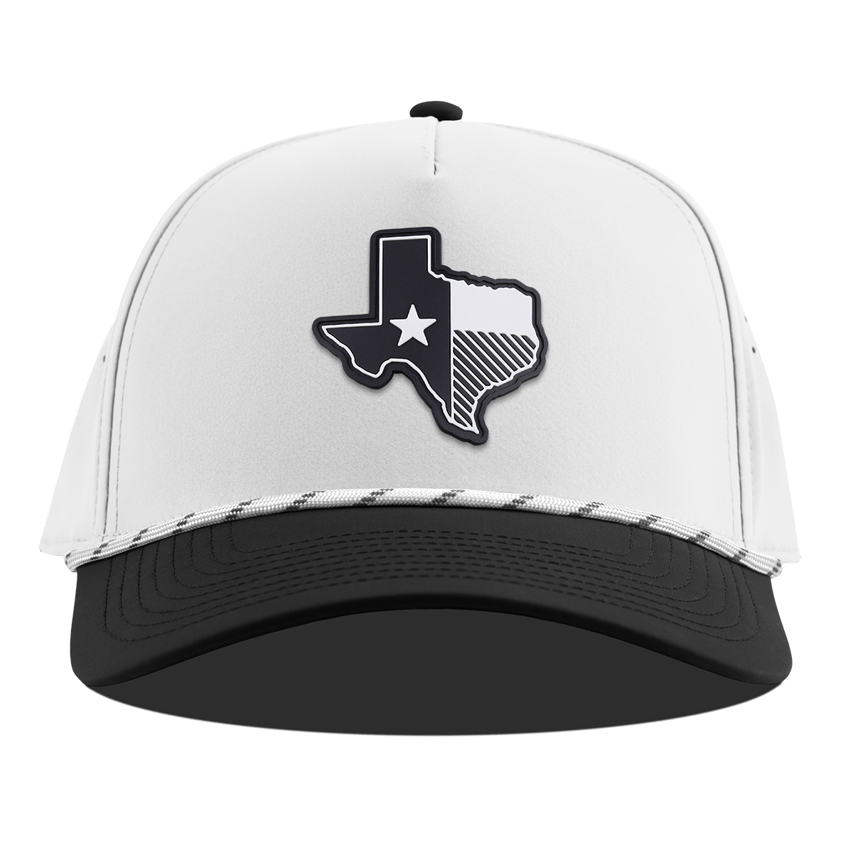 Texas Vintage Curved 5 Panel Rope White/Black