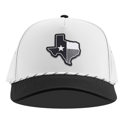 Texas Vintage Curved 5 Panel Rope White/Black