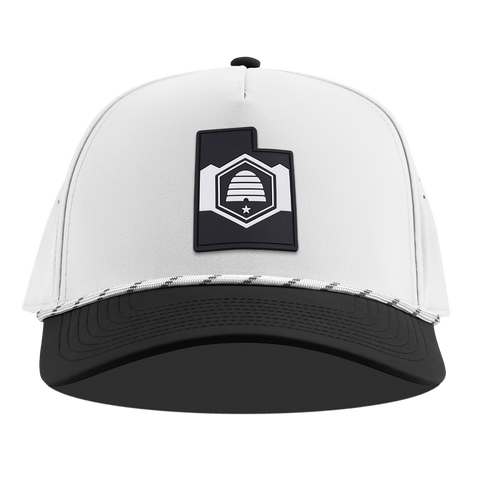 Utah Vintage Curved 5 Panel Rope White/Black