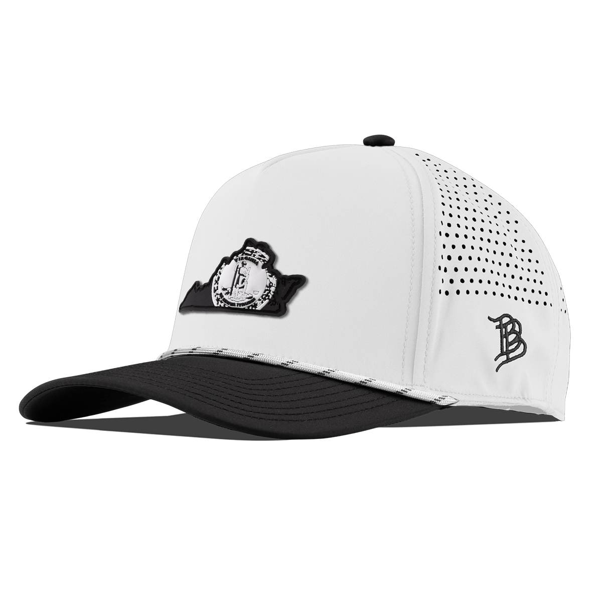Virginia Vintage Curved 5 Panel Rope White/Black
