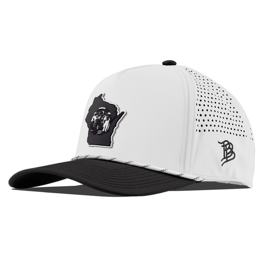 Wisconsin Vintage Curved 5 Panel Rope White/Black