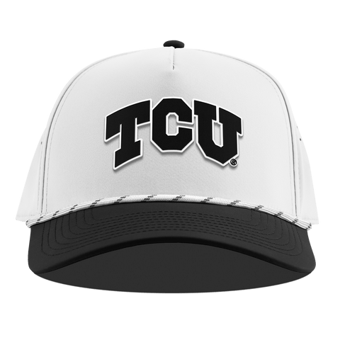 Texas Christian University "Vintage TCU Block" Curved 5 Panel Rope White/Black