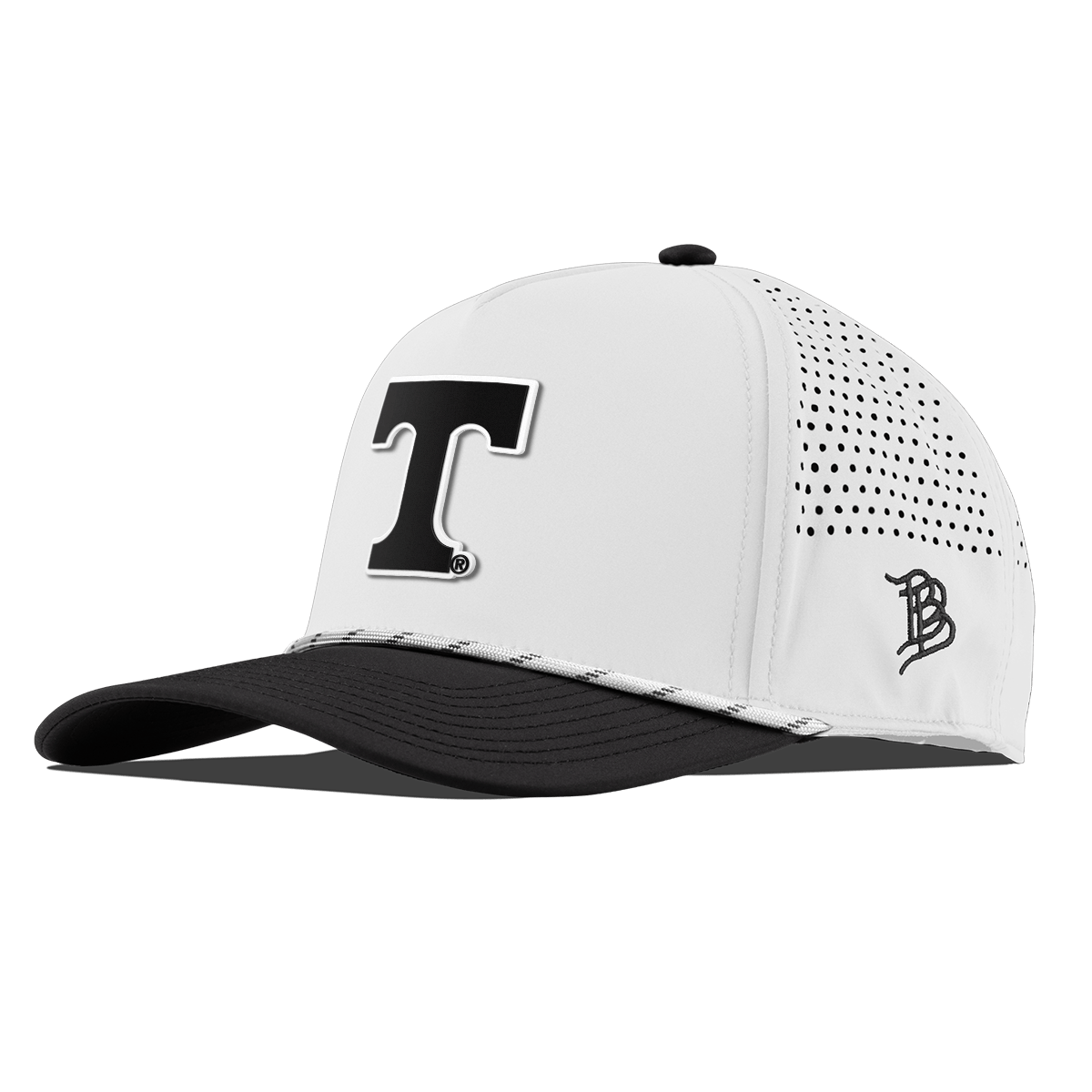 University of Tennessee "Vintage Tennessee Block" Curved 5 Panel Rope White/Black