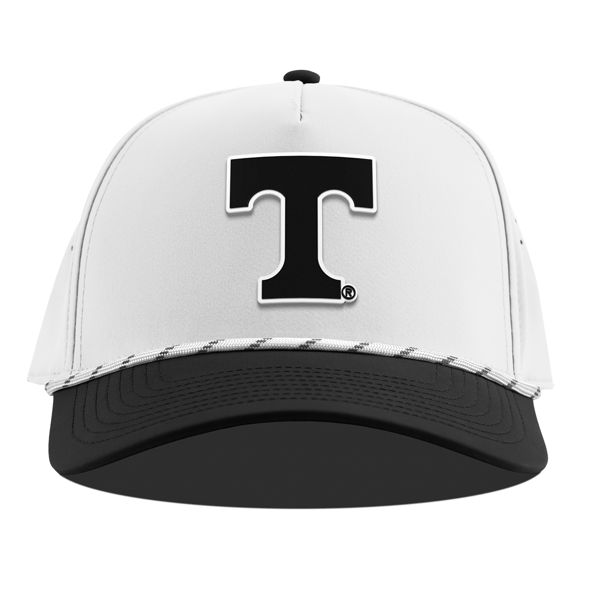 University of Tennessee "Vintage Tennessee Block" Curved 5 Panel Rope White/Black