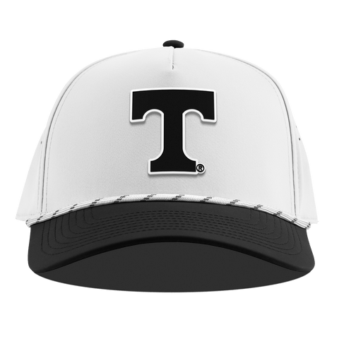 University of Tennessee "Vintage Tennessee Block" Curved 5 Panel Rope White/Black
