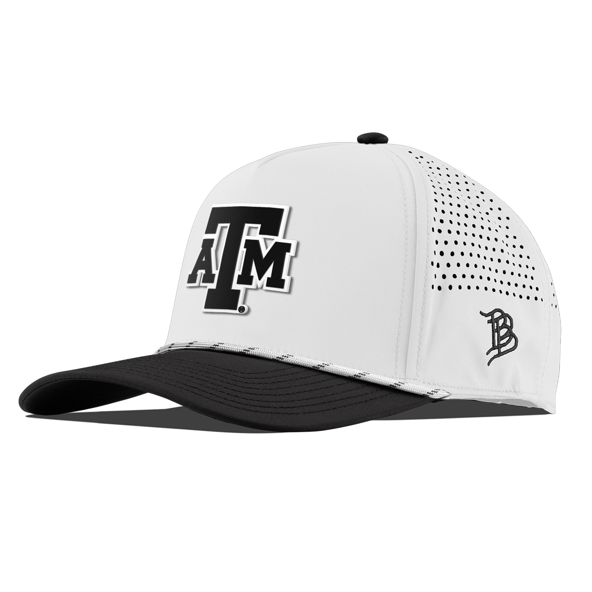 Texas A&M University "Vintage Texas A&M Block" Curved 5 Panel Rope White/Black