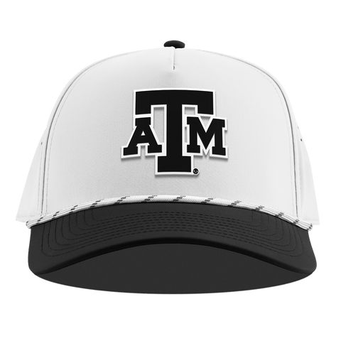 Texas A&M University "Vintage Texas A&M Block" Curved 5 Panel Rope White/Black