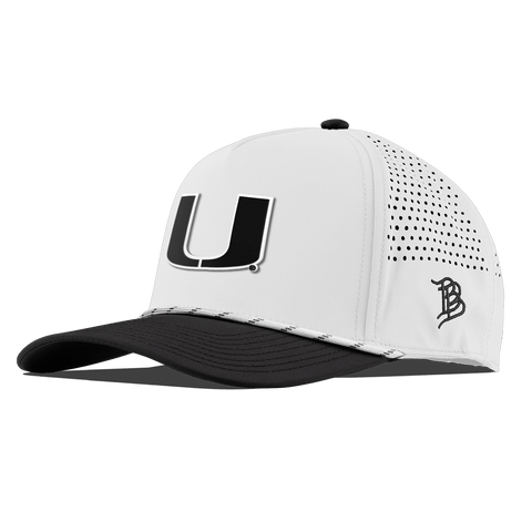 University of Miami "Vintage Miami Team Logo" Curved 5 Panel Rope White/Black
