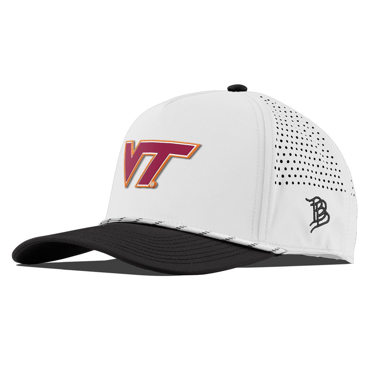 Virginia Tech University "Virginia Tech Team Logo" Curved 5 Panel Rope White/Black