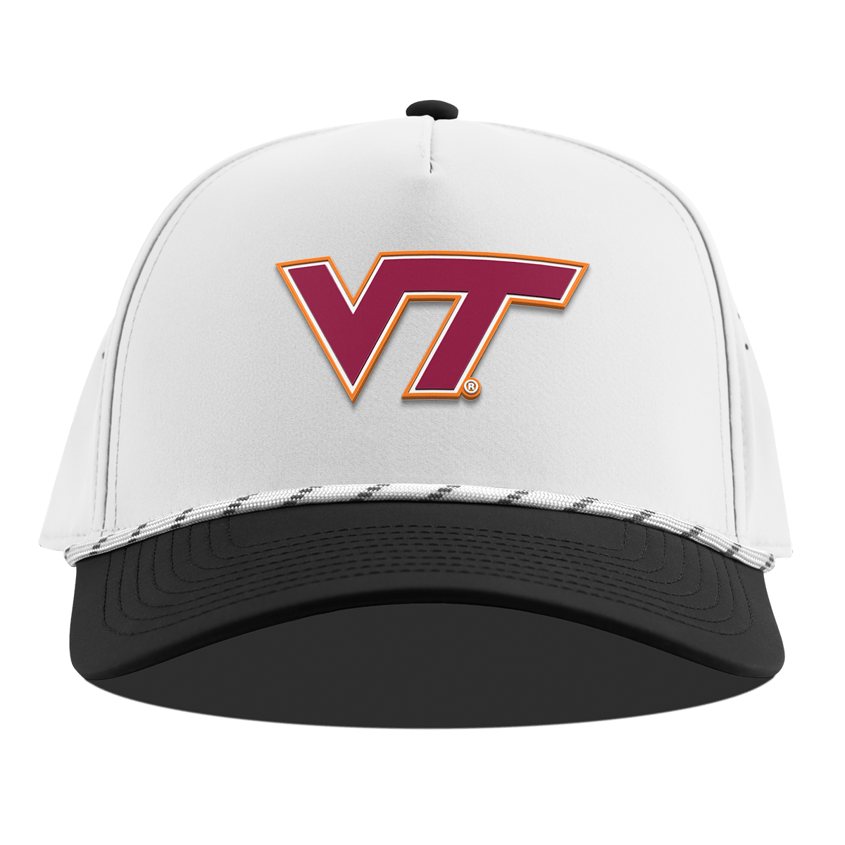 Virginia Tech University "Virginia Tech Team Logo" Curved 5 Panel Rope White/Black