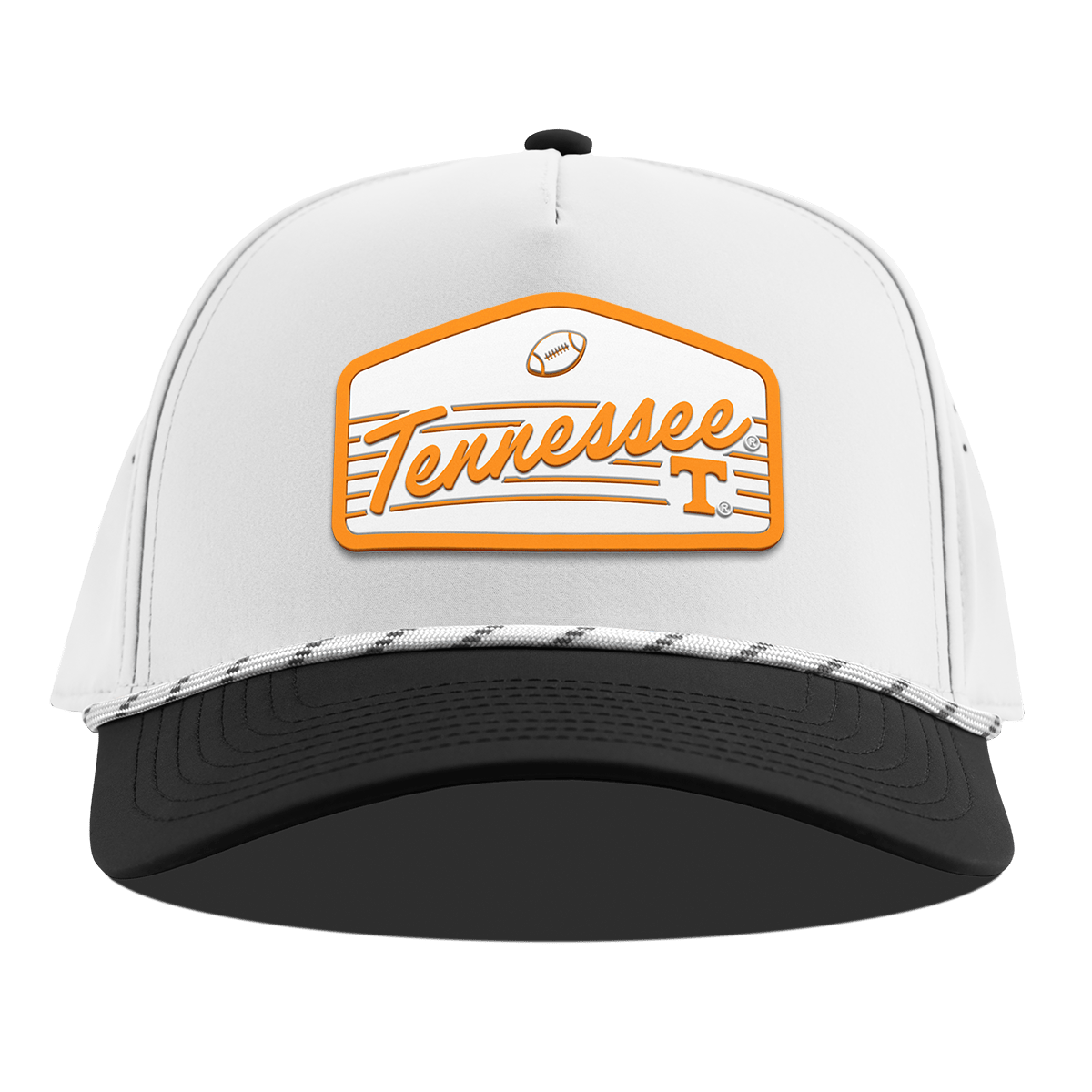 University of Tennessee "Volunteers Football" Curved 5 Panel Rope White/Black