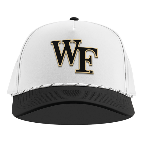 Wake Forest University "Wake Forest Block" Curved 5 Panel Rope White/Black