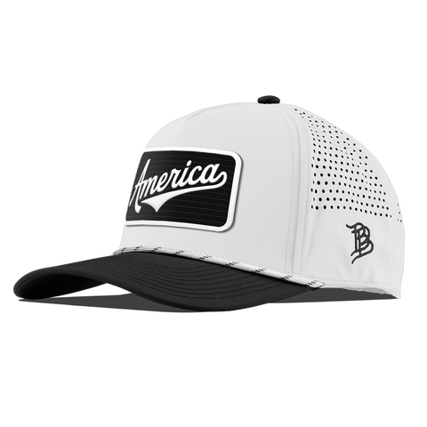 XL Vintage America Badge Curved 5 Panel Rope White/Black