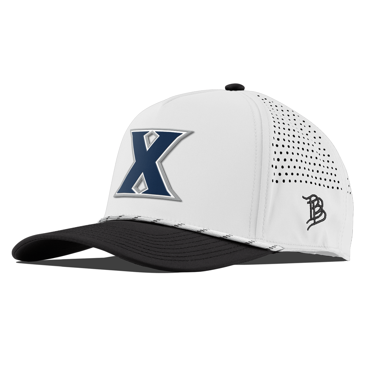 Xavier University "Xavier Block" Curved 5 Panel Rope White/Black
