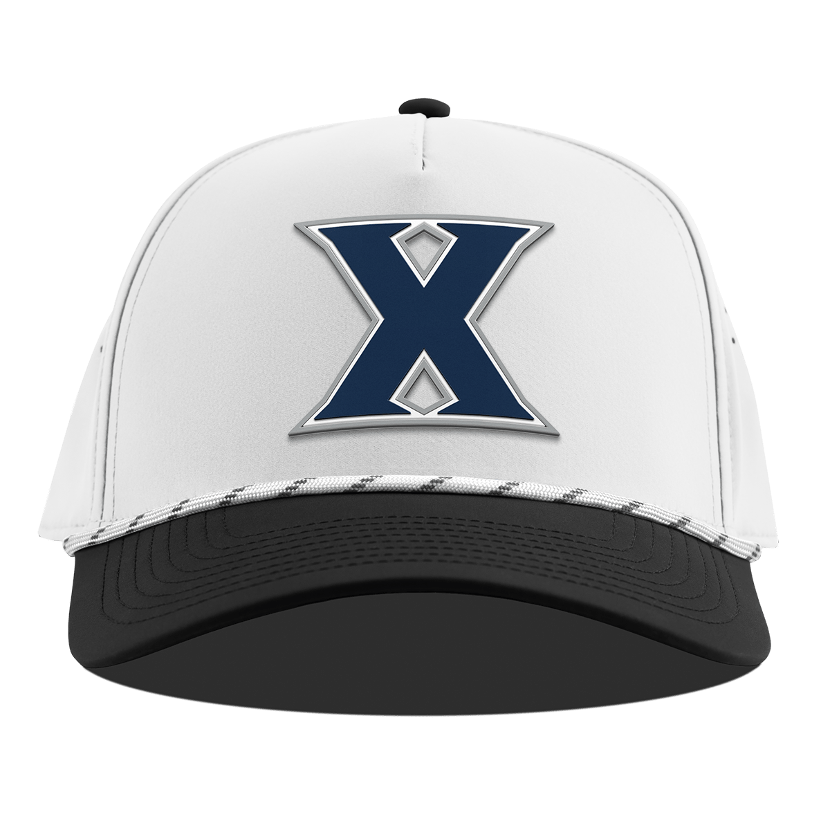 Xavier University "Xavier Block" Curved 5 Panel Rope White/Black