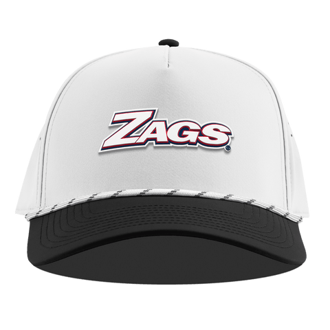 Gonzaga University "Zags Block" Curved 5 Panel Rope White/Black