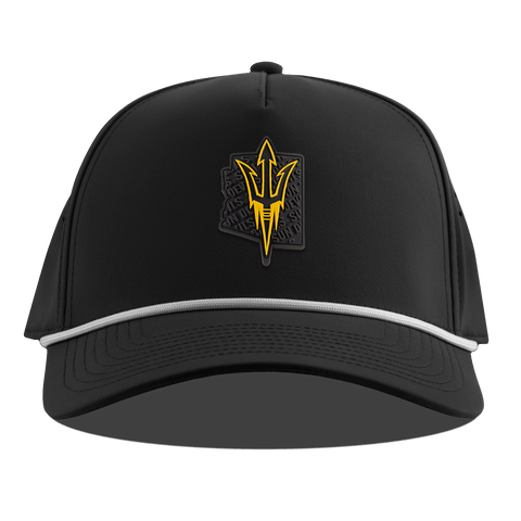 Arizona State University "ASU Blackout Pitchfork" Curved 5 Panel Rope Black