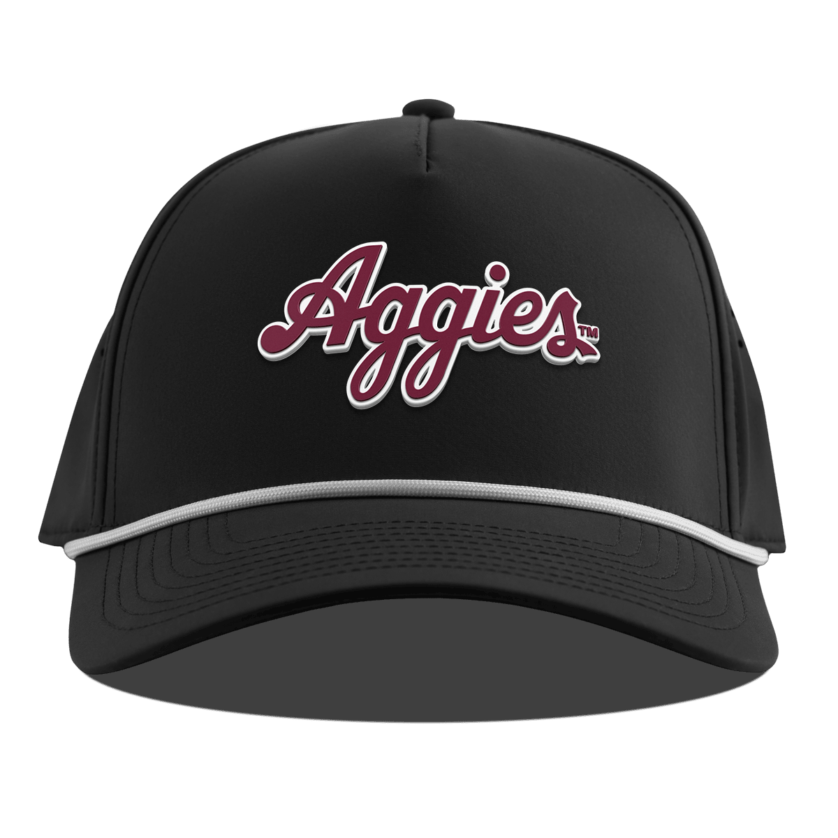 Texas A&M University "Aggies Script" Curved 5 Panel Rope Black