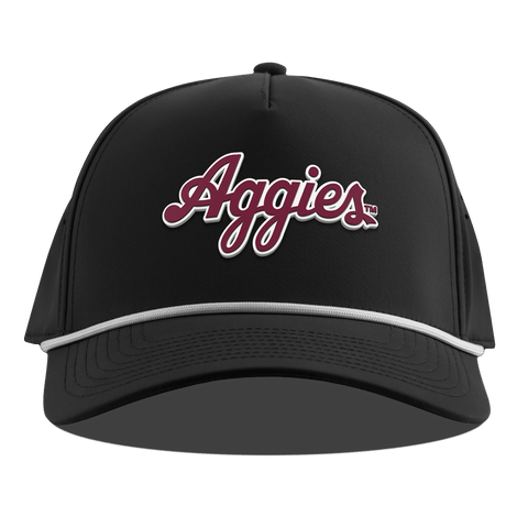 Texas A&M University "Aggies Script" Curved 5 Panel Rope Black