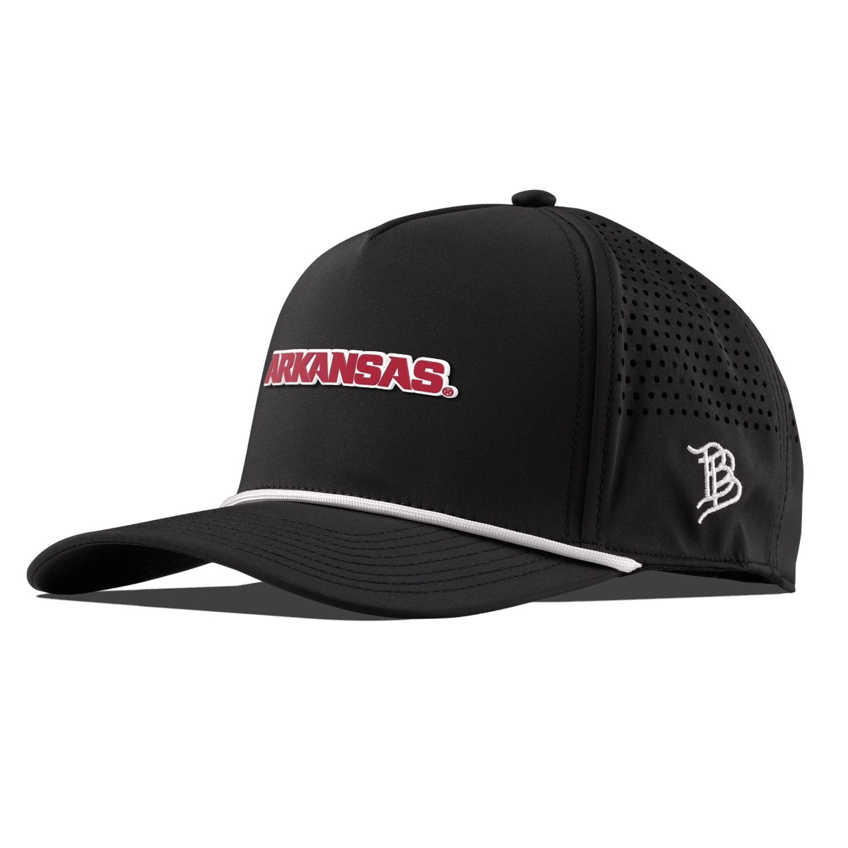 University of Arkansas "Arkansas Block" Curved 5 Panel Rope Black