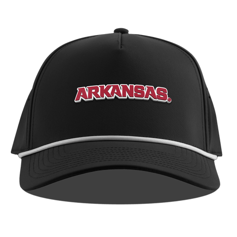 University of Arkansas "Arkansas Block" Curved 5 Panel Rope Black