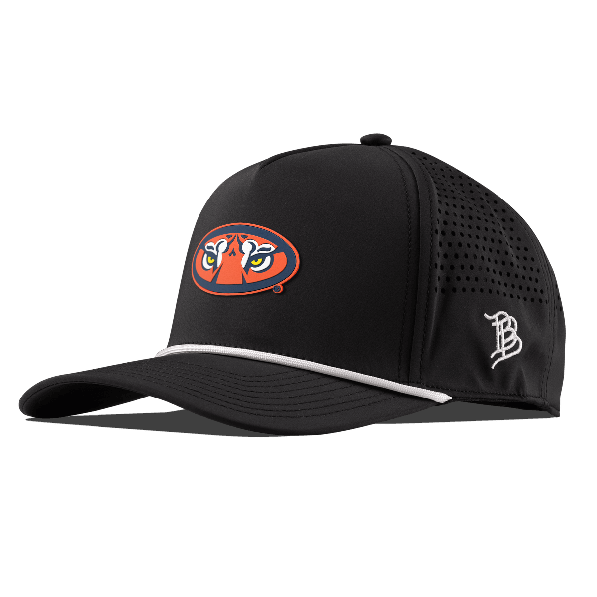 Auburn University "Auburn Tiger Eyes" Curved 5 Panel Rope Black