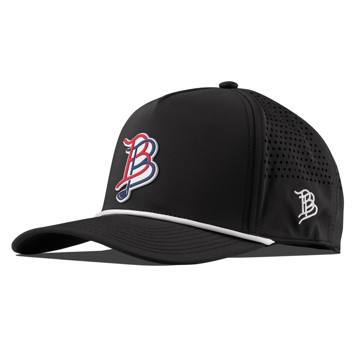 BB Golf USA Curved 5 Panel Rope Black/White