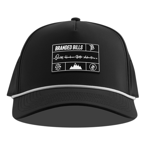 Branded Team Logo PVC Curved 5 Panel Rope Black