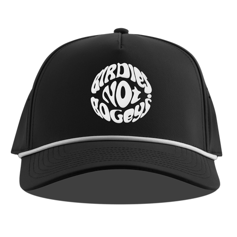Birdies Not Bogeys® Curved 5 Panel Rope Black