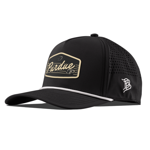 Purdue University "Boilermakers Football" Curved 5 Panel Rope Black
