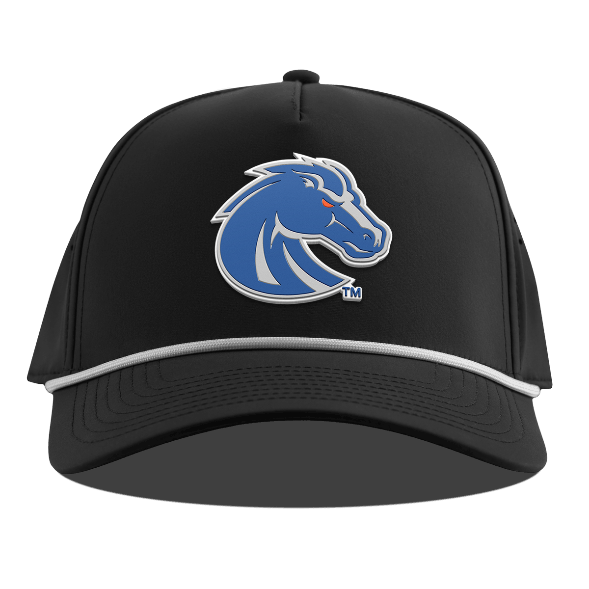 Boise State University "Boise State Broncos Gray" Curved 5 Panel Rope Black