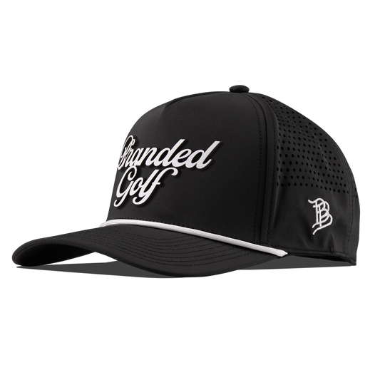 Branded Golf Curved 5 Panel Rope Black/White