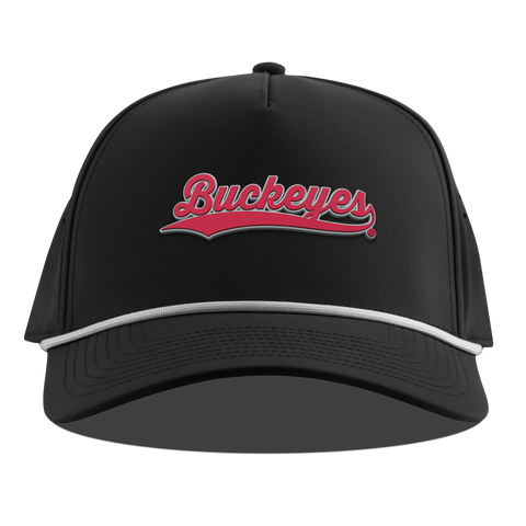 Ohio State University "Buckeyes Script" Curved 5 Panel Rope Black