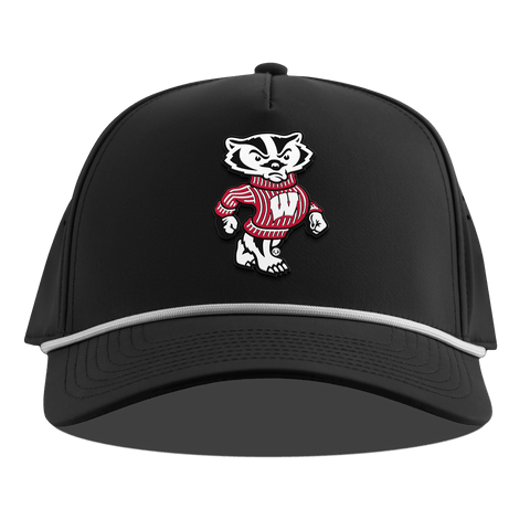 University of Wisconsin "Bucky Badger" Curved 5 Panel Rope Black