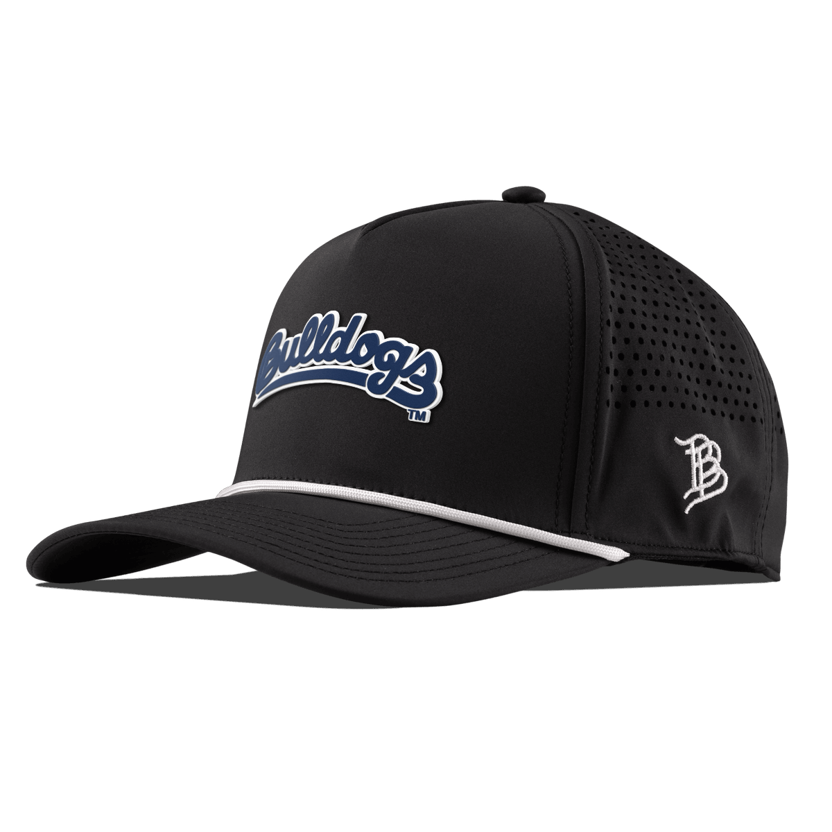 Fresno State University "Bulldogs Script Navy" Curved 5 Panel Rope Black