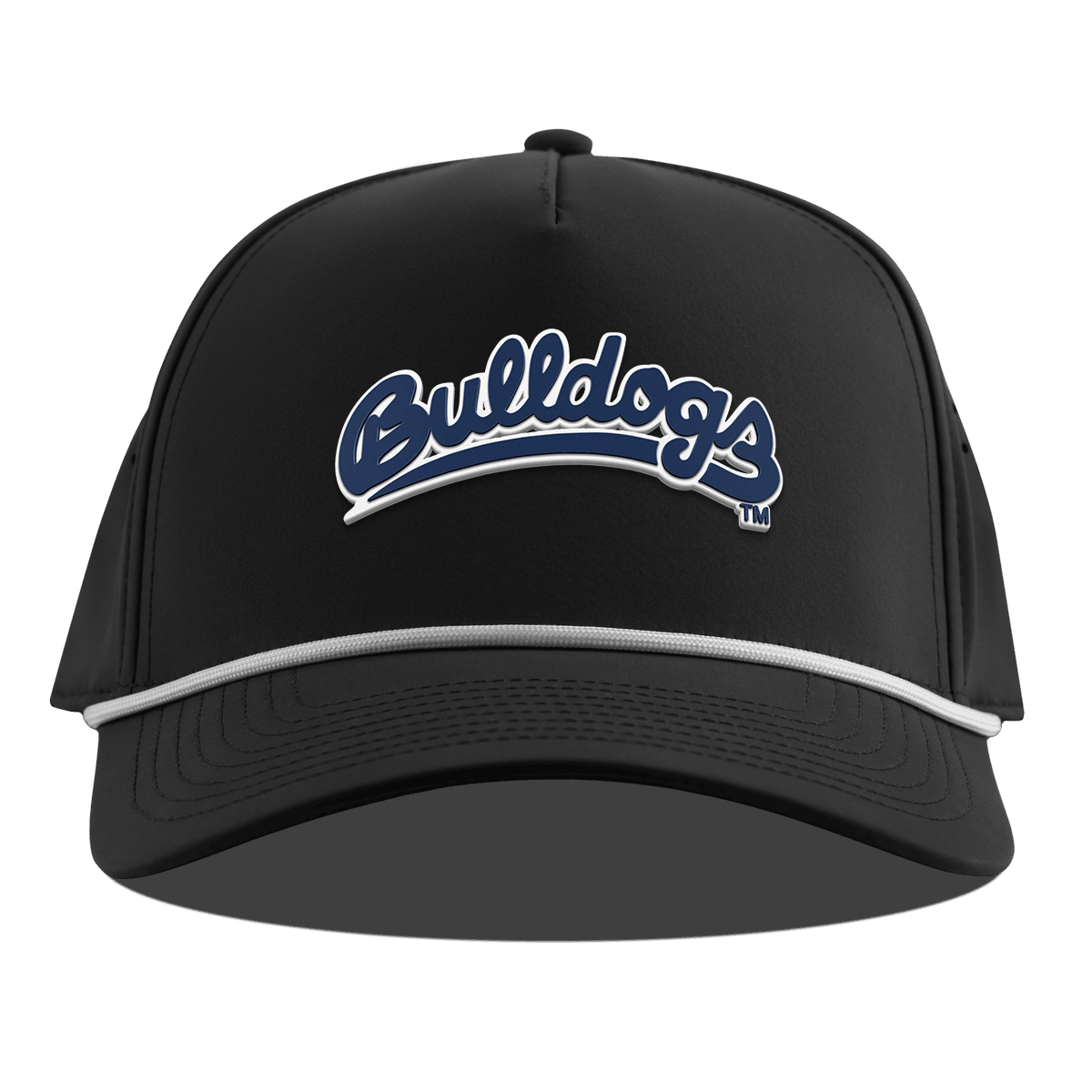 Fresno State University "Bulldogs Script Navy" Curved 5 Panel Rope Black