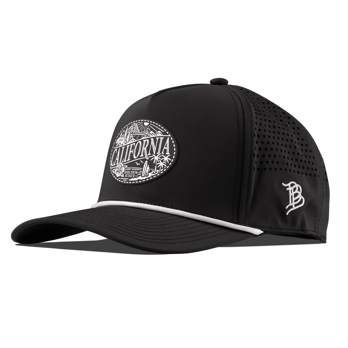 California Traveler Curved 5 Panel Rope Black