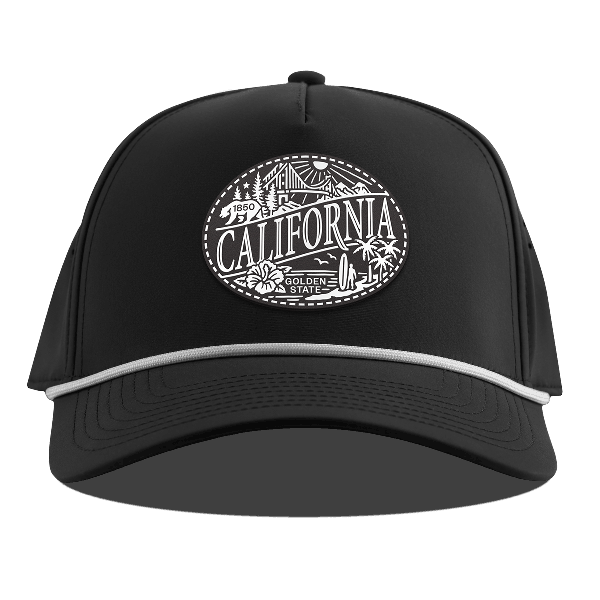 California Traveler Curved 5 Panel Rope Black