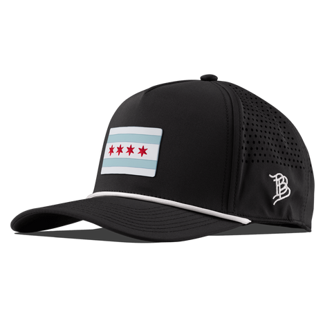 Chicago Flag Curved 5 Panel Rope Black/White