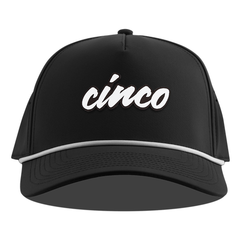 Cinco Script Curved 5 Panel Rope Black