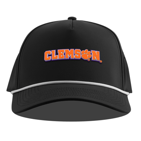 Clemson University "Clemson Block" Curved 5 Panel Rope Black