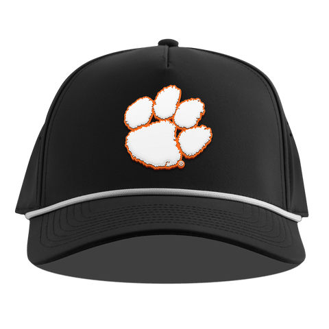Clemson University "Clemson Tigers Paw" Curved 5 Panel Rope Black