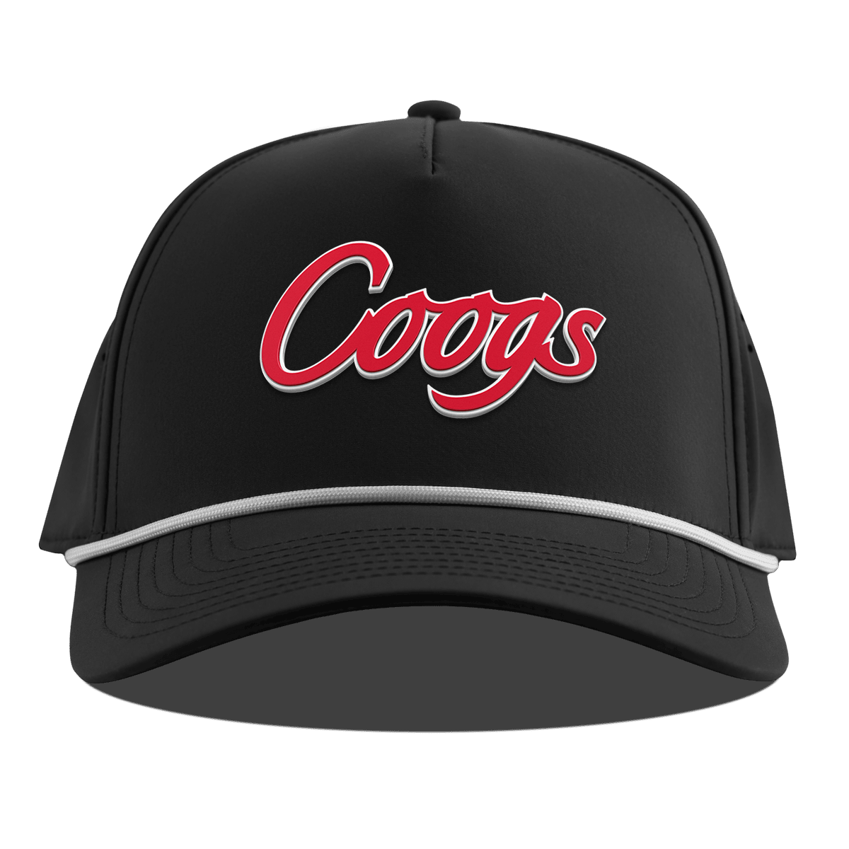 University of Houston "Coogs Script" Curved 5 Panel Rope Black