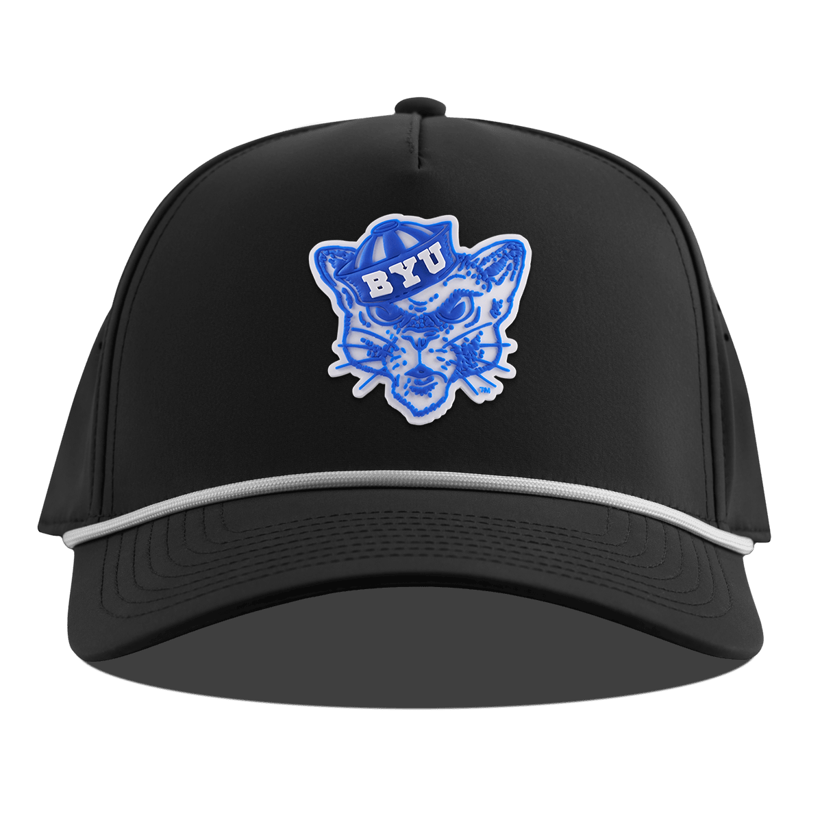 BYU "Cosmo The Cougar" Curved 5 Panel Rope Black