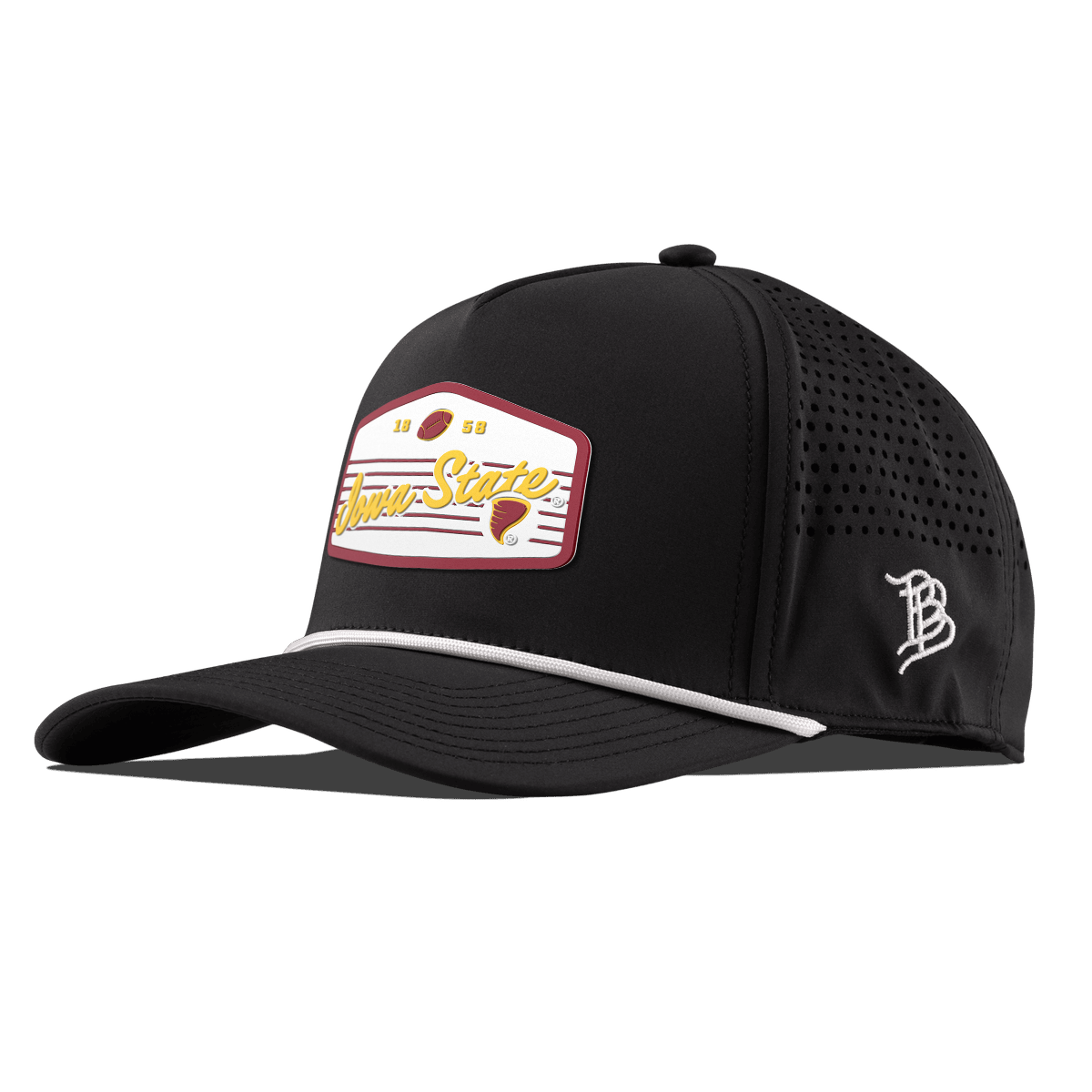 Iowa State University "Cyclones Football" Curved 5 Panel Rope Black
